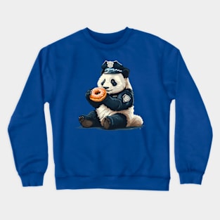 panda as police Crewneck Sweatshirt